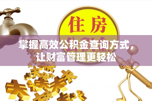 贺兰掌握高效公积金查询方式，让财富管理更轻松