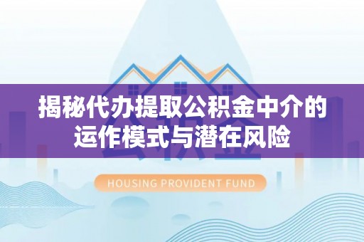 贺兰揭秘代办提取公积金中介的运作模式与潜在风险